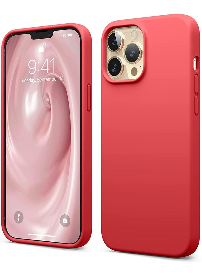 روك بو غطاء حماية من السيليكون السائل لهاتف أبل آيفون 13 برو أحمر - Image 1