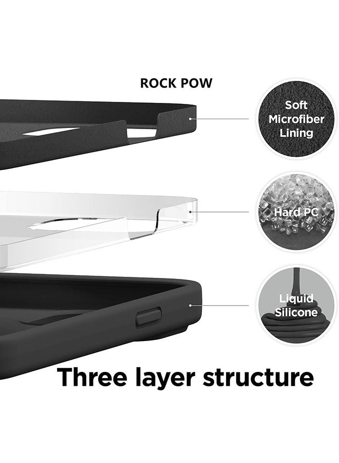 Rock Pow - Liquid Silicone Case For Apple iPhone 13 Pro Max Black - Image 1