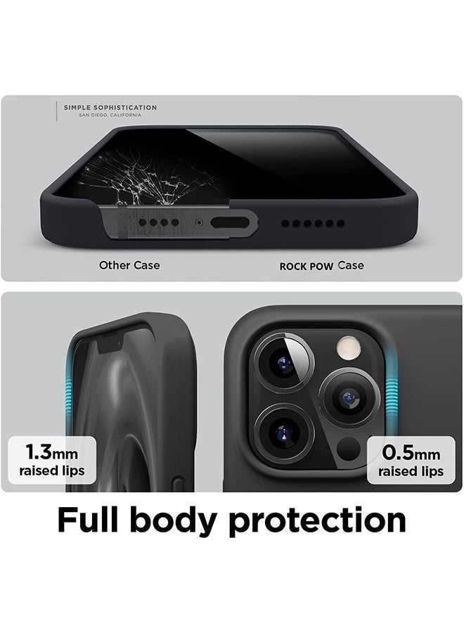 Rock Pow - Liquid Silicone Case For Apple iPhone 13 Pro Max Black - Image 1