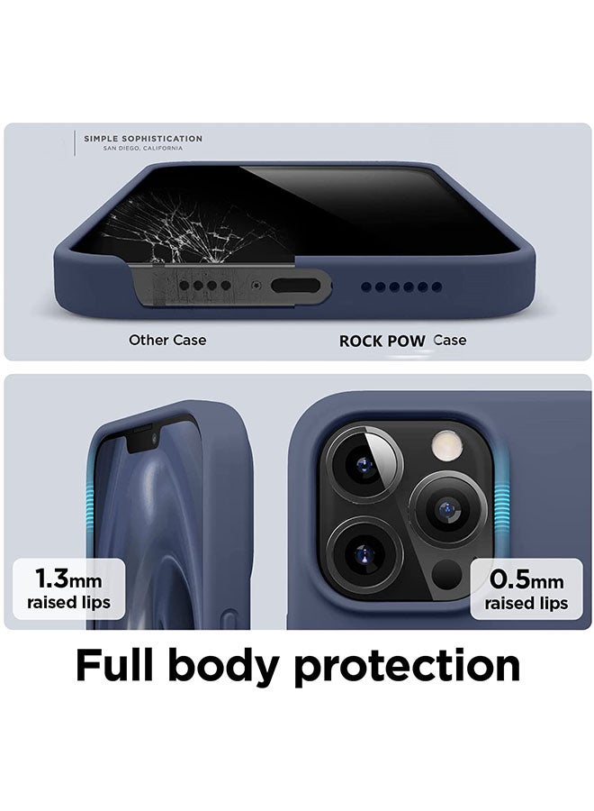 Rock Pow Liquid Silicone Case For Apple iPhone 13 Pro Max Jean Indigo  - Image 5