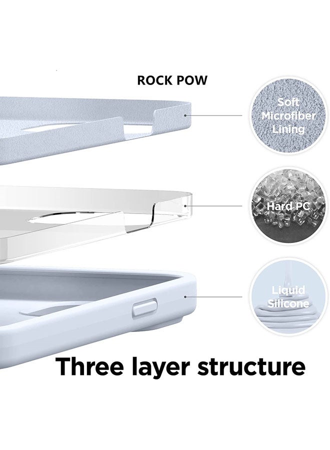 Rock Pow - Liquid Silicone Case For Apple iPhone 13 Pro Max Light Blue - Image 1