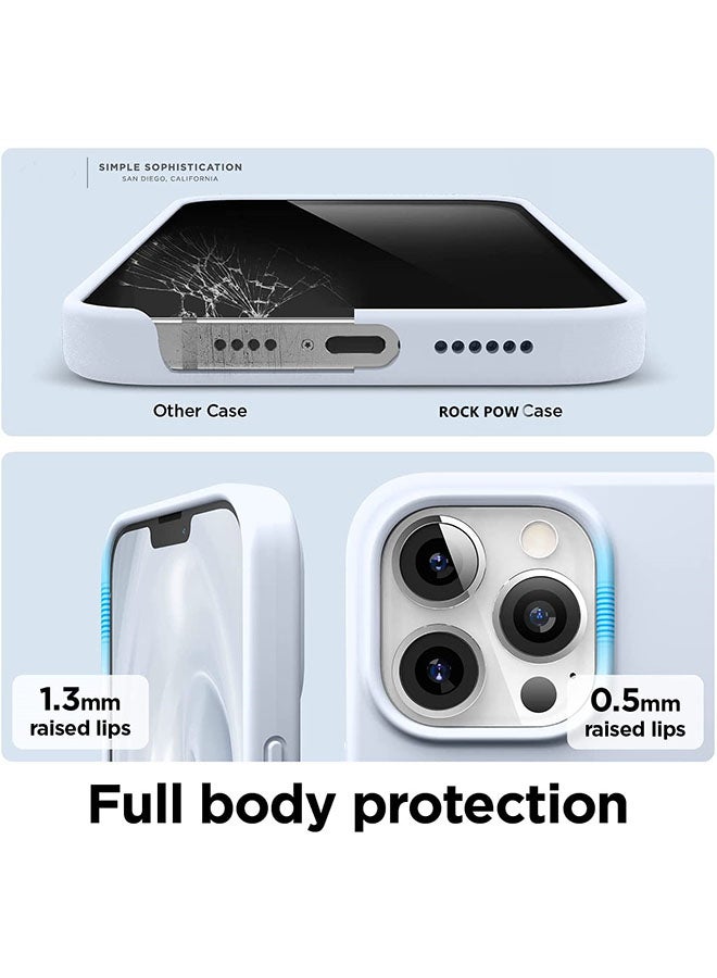 Rock Pow - Liquid Silicone Case For Apple iPhone 13 Pro Max Light Blue - Image 1