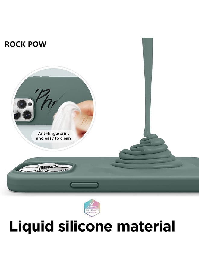 Rock Pow - Liquid Silicone Case For Apple iPhone 13 Pro Max Midnight Green - Image 1
