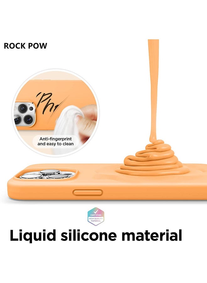 Rock Pow - Liquid Silicone Case For Apple iPhone 13 Pro Max Orange - Image 1