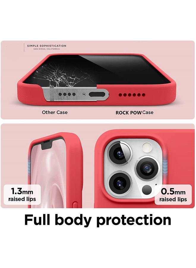 روك بو غطاء حماية من السيليكون السائل لهاتف أبل آيفون 13 برو ماكس أحمر - Image 5