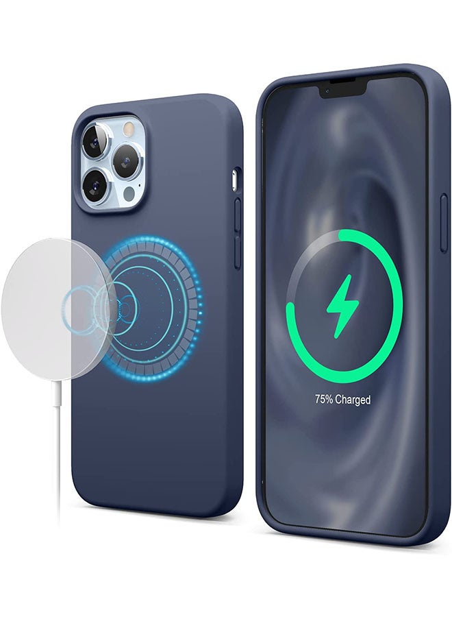 Rock Pow Magnetic Silicone Case For Apple iPhone 13 Pro With MagSafe Accessories Jean Indigo - Image 1