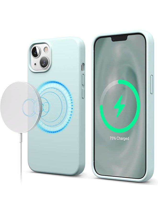 Rock Pow Magnetic Silicone Case For Apple iPhone 13 With MagSafe Accessories Mint - Image 1