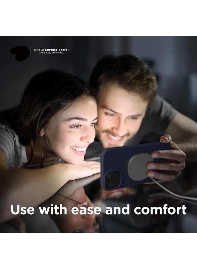 روك بو غطاء حماية مغناطيسي لهاتف آيفون 13 ميني مقاس 5.4 بوصات مصنوع من السيليكون مع ملحقات ماج سيف لون نيلي - Image 2