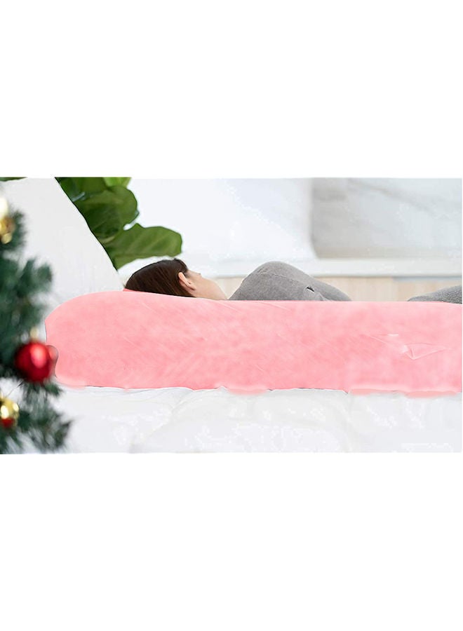 Blueberry U Shaped Maternity Pillow With Removable Velvet Cover Cotton Pink 55x27x6inch - Image 4