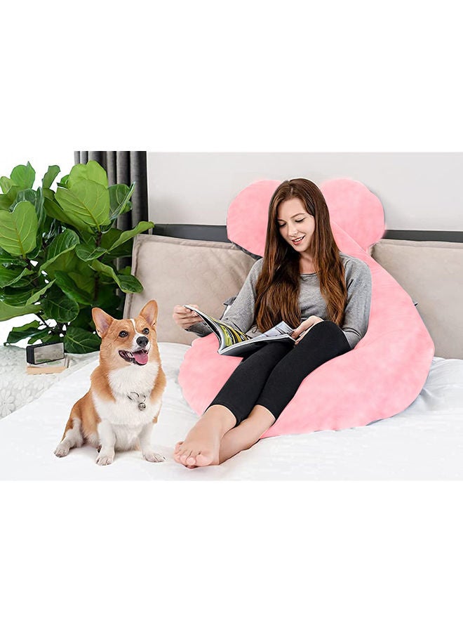 Blueberry U Shaped Maternity Pillow With Removable Velvet Cover Cotton Pink 55x27x6inch - Image 3