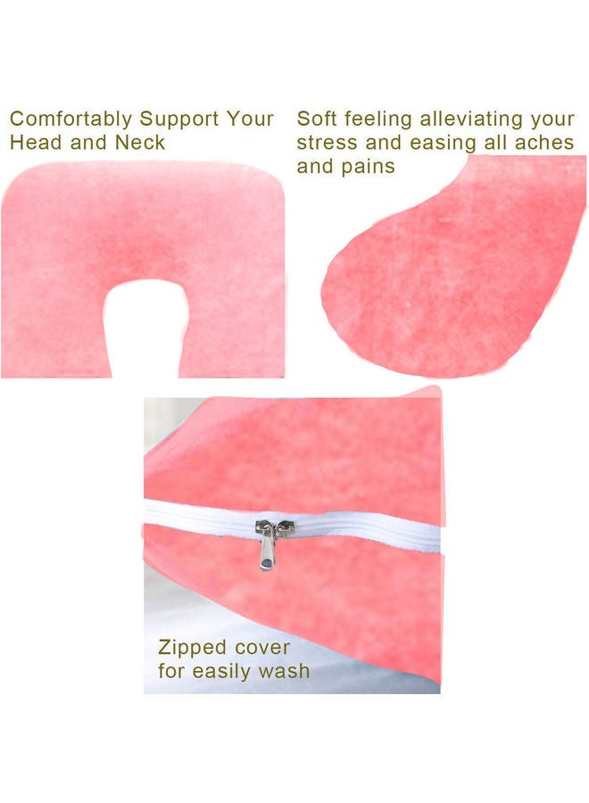 Blueberry - U Shaped Maternity Pillow With Removable Velvet Cover cotton Pink 55x27x6inch - Image 1