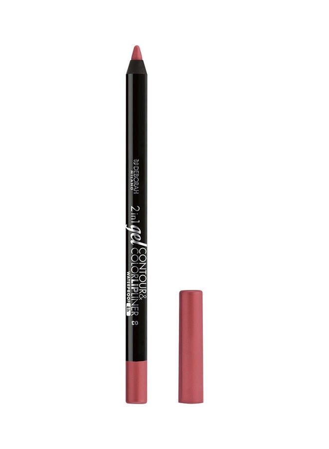 DEBORAH MILANO 2 in 1 Waterproof Gel Contour and Color Lipliner 03 Dusty Pink  - Image 1