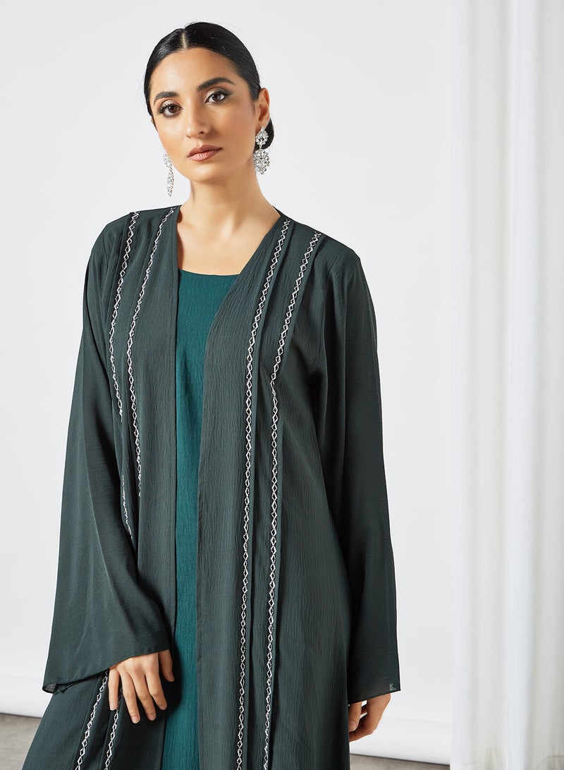 بوسني عباية مريحة بتصميم بسيط أخضر - Image 4