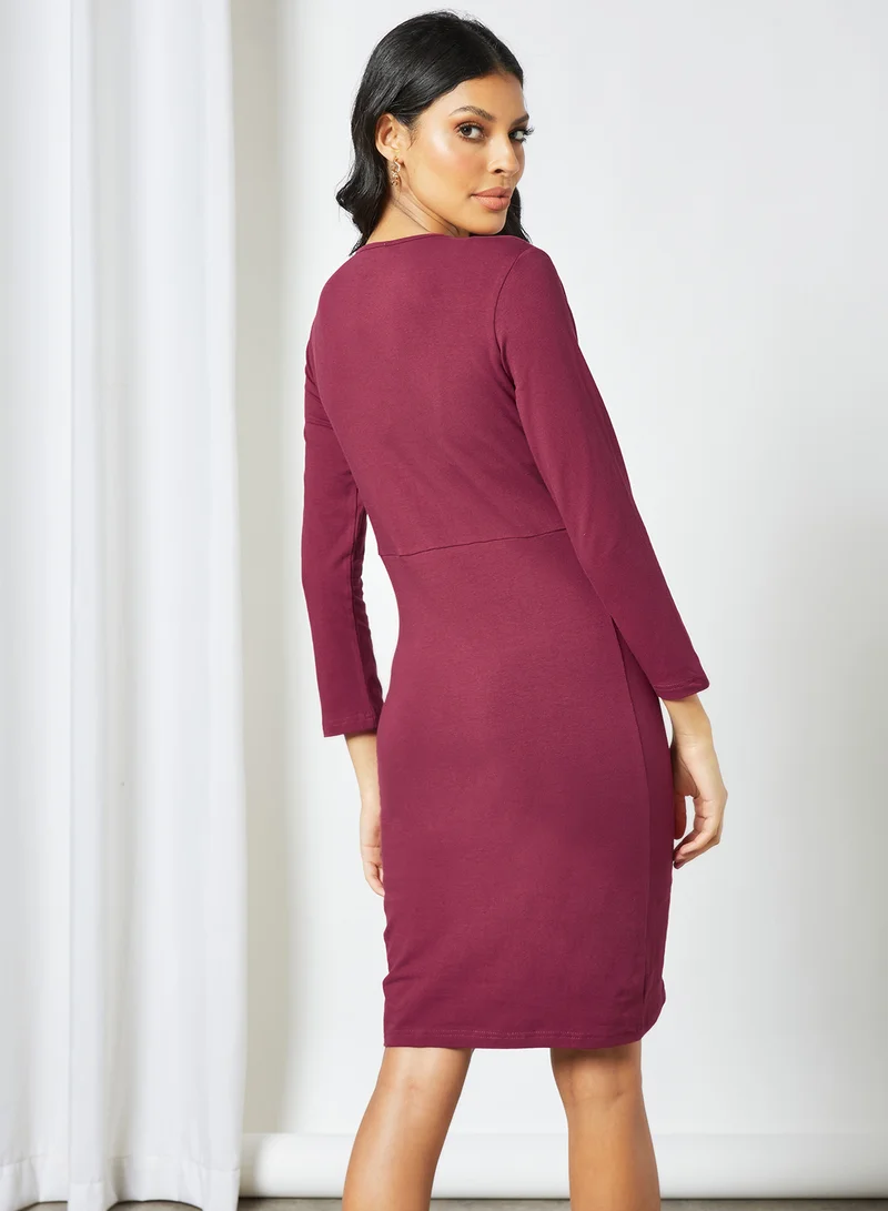 LABEL RAIL Knit Mini Dress Red