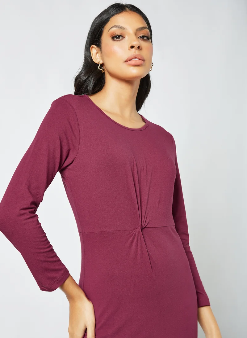 LABEL RAIL Knit Mini Dress Red