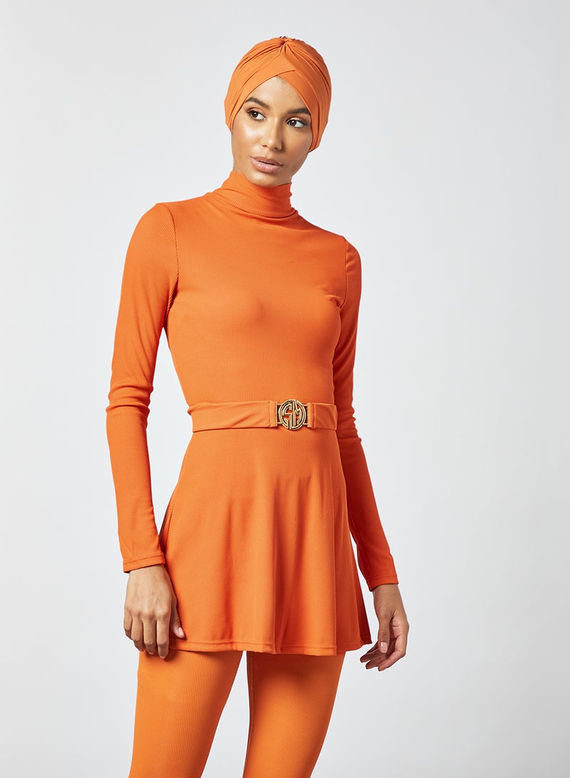 Sian Marie - Belted Burkini Top Orange - Image 1