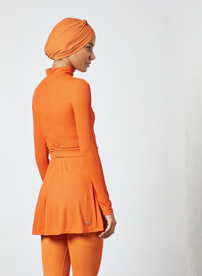 Sian Marie - Belted Burkini Top Orange - Image 1