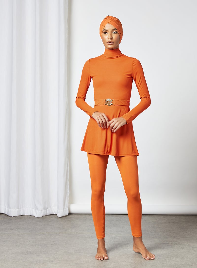 Sian Marie - Belted Burkini Top Orange - Image 1