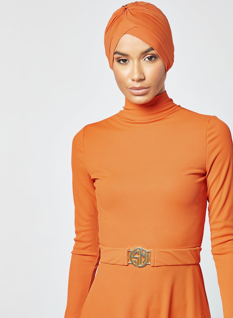 Sian Marie - Belted Burkini Top Orange - Image 1