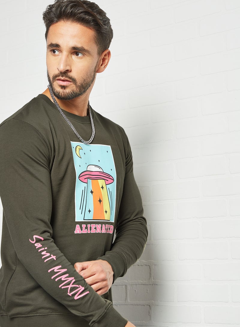 Blue Saint - Regular Fit Sweatshirt Green - Image 1