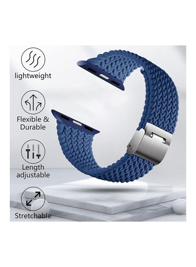 Rock Pow - Nylon Solo Loop Strap Compatible With Apple Watch 38/40/41mm SE /Series 7/6/5/4/3/2/1 Blue - Image 1