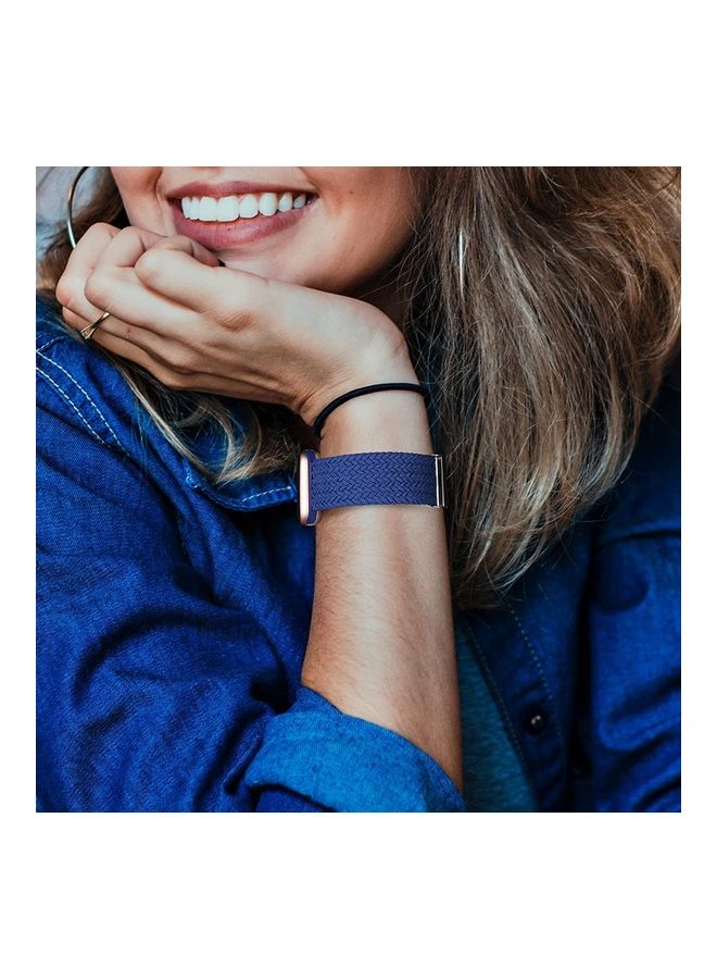 Rock Pow - Nylon Solo Loop Strap Compatible With Apple Watch 38/40/41mm SE /Series 7/6/5/4/3/2/1 Blue - Image 1