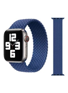 Braided Solo Loop Stretchy Strap Compatible with Apple Watch Band SE 40/38mm iWatch Series 7/6/5/4/3/2/1 Blue