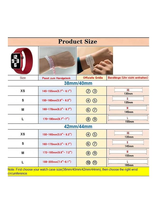 Rock Pow - Braided Solo Loop Stretchy Strap Compatible with Apple Watch Band SE 42/44mm iWatch Series 7/6/5/4/3/2/1 Multin Color - Image 1
