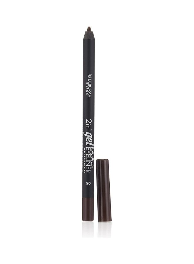 DEBORAH MILANO 2 in 1 Gel Kajal and Eyeliner Pencil 05 Brown  - Image 1