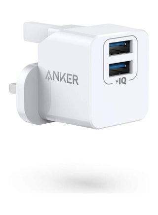 USB Plug, PowerPort mini Dual Port USB Charger, Compact Wall Charger Cube, For iPhone 16/15/14/13/12/11 Pro Max, Galaxy S25/S24/S23/S22/Note20, HTC, LG, and More White - v1632121592/N50959175A_1