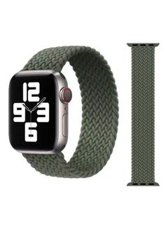 Braided Solo Loop Stretchy Strap Compatible with Apple Watch Band SE 40/38mm iWatch Series 7/6/5/4/3/2/1 Green