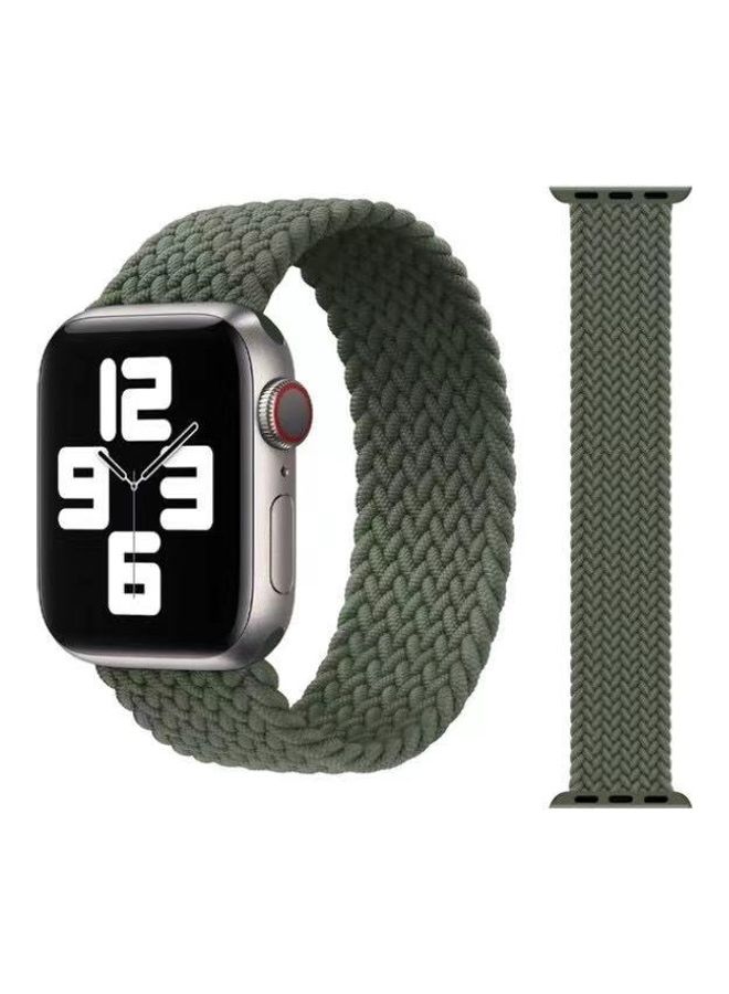 Rock Pow - Braided Solo Loop Stretchy Strap Compatible with Apple Watch Band SE 40/38mm iWatch Series 7/6/5/4/3/2/1 Green - Image 1