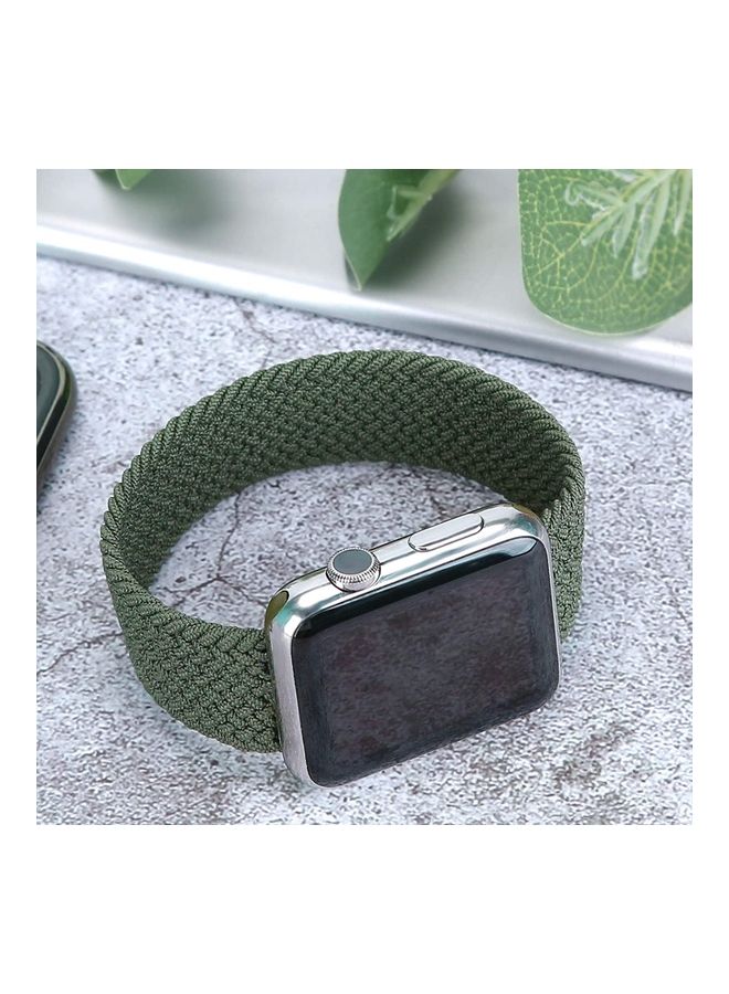 Rock Pow - Braided Solo Loop Stretchy Strap Compatible with Apple Watch Band SE 40/38mm iWatch Series 7/6/5/4/3/2/1 Green - Image 1
