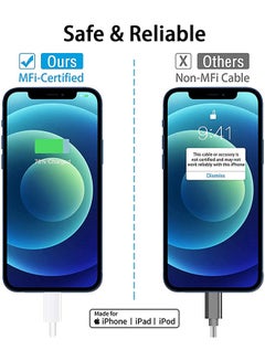 Rock Pow 2 Pack 20W Fast Charger USB-C to Lightning Charging Cable (Apple MFi Certified) 1m for iPhone 14 13 13 Pro 12 Pro Max 12 11 X XS XR 8 Plus, AirPods Pro White  - Image 3