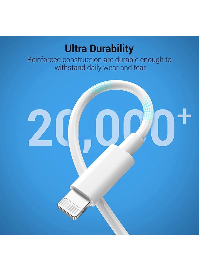 Rock Pow - 20W Fast Charger USB-C to Lightning Charging Cable (Apple MFi Certified) 2m for iPhone 14 13 13 Pro 12 Pro Max 12 11 X XS XR 8 Plus, AirPods Pro White - Image 1