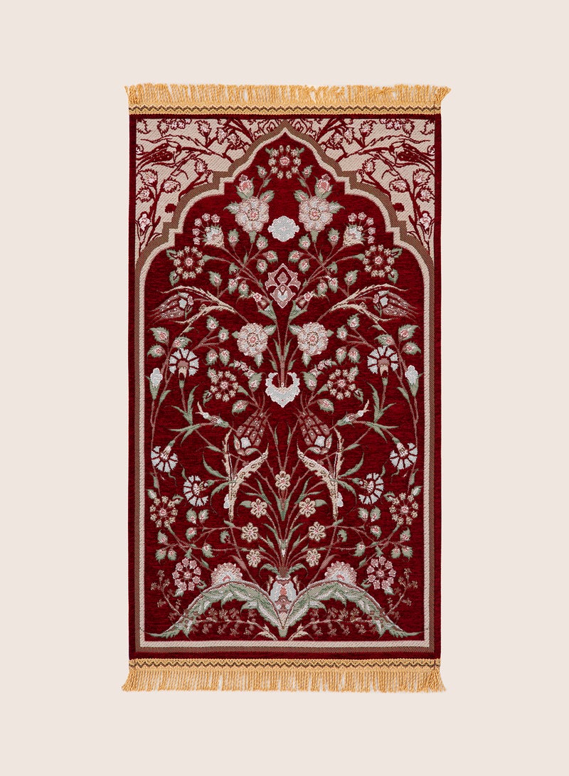 ايب اند فلو سجادة صلاة خير مزينة بطباعة بتصميم مميز وفاخر مستوحى من أجواء رمضان، من مواد عالية الجودة لديكور منزل عصري مثالي طراز 90R-Q2 أحمر 65 x 110سم - Image 1