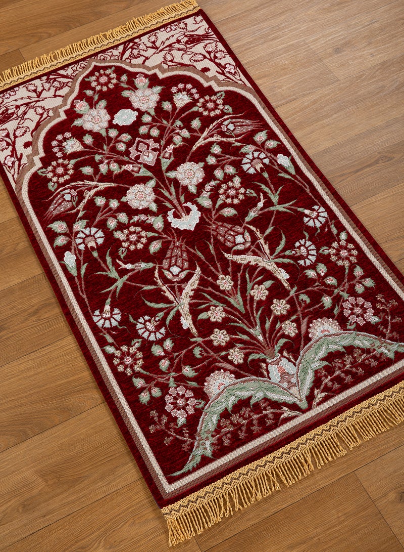 ايب اند فلو سجادة صلاة خير مزينة بطباعة بتصميم مميز وفاخر مستوحى من أجواء رمضان، من مواد عالية الجودة لديكور منزل عصري مثالي طراز 90R-Q2 أحمر 65 x 110سم - Image 2