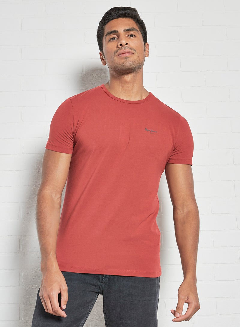 Pepe Jeans LONDON - Basic Logo T-Shirt Rust - Image 1