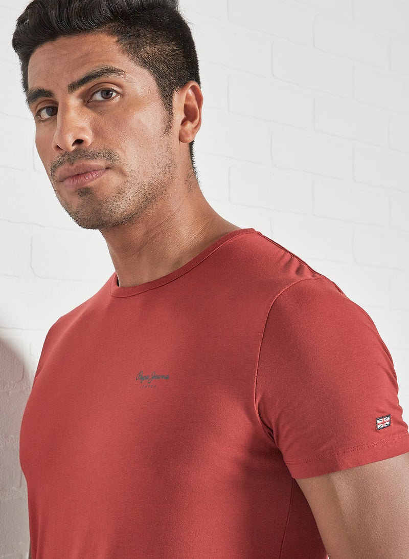 Pepe Jeans LONDON - Basic Logo T-Shirt Rust - Image 1