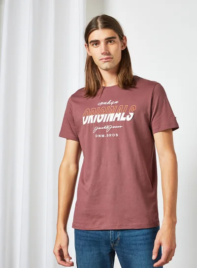 JACK & JONES Originals Crew Neck T-Shirt Purple