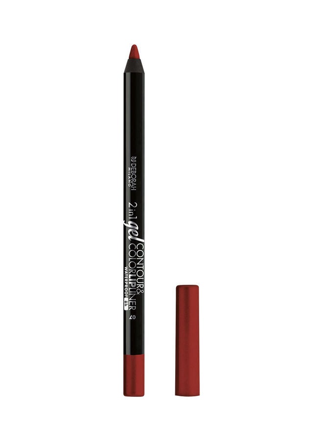 DEBORAH MILANO - 2 in 1 Waterproof Gel Contour & Color Lipliner 07 True Red - Image 1