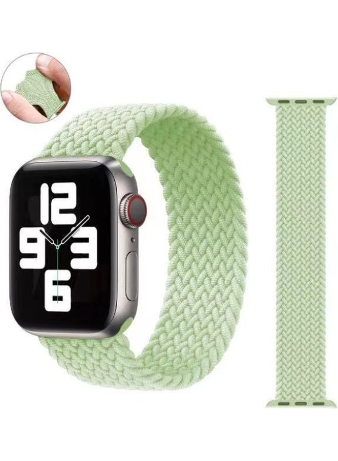 Rock Pow Braided Solo Loop Stretchy Strap Compatible with Apple Watch Band SE 42/44mm iWatch Series 7/6/5/4/3/2/1 pistachio  - Image 1