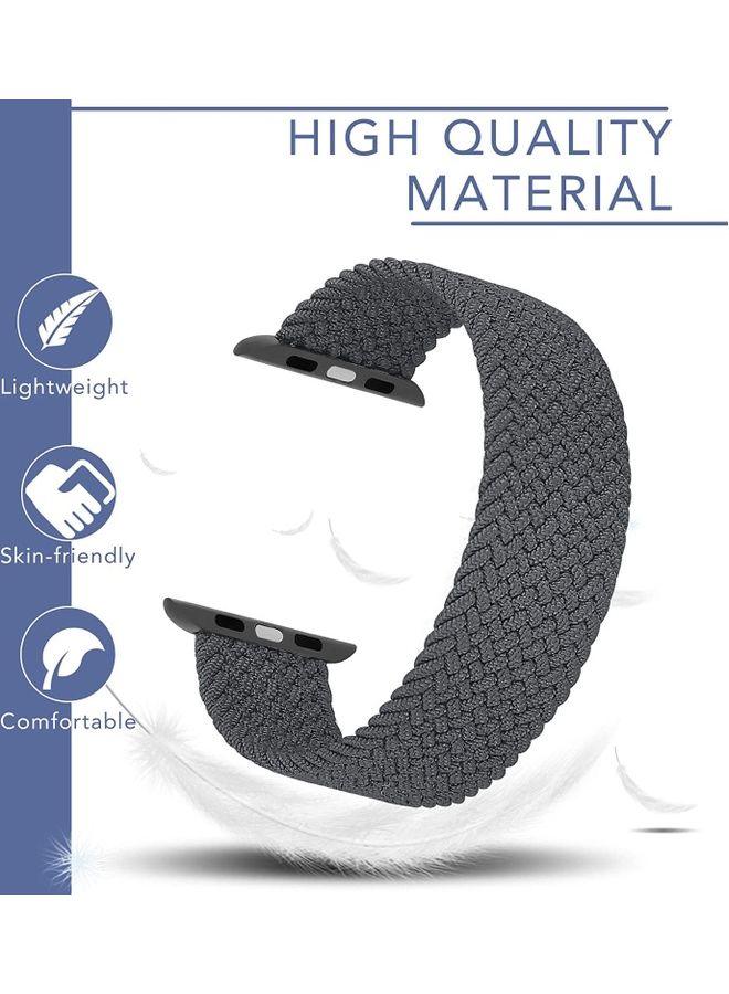 Rock Pow - Braided Solo Loop Stretchy Strap Compatible with Apple Watch Band SE 40/38mm iWatch Series 7/6/5/4/3/2/1 Bright orange - Image 1