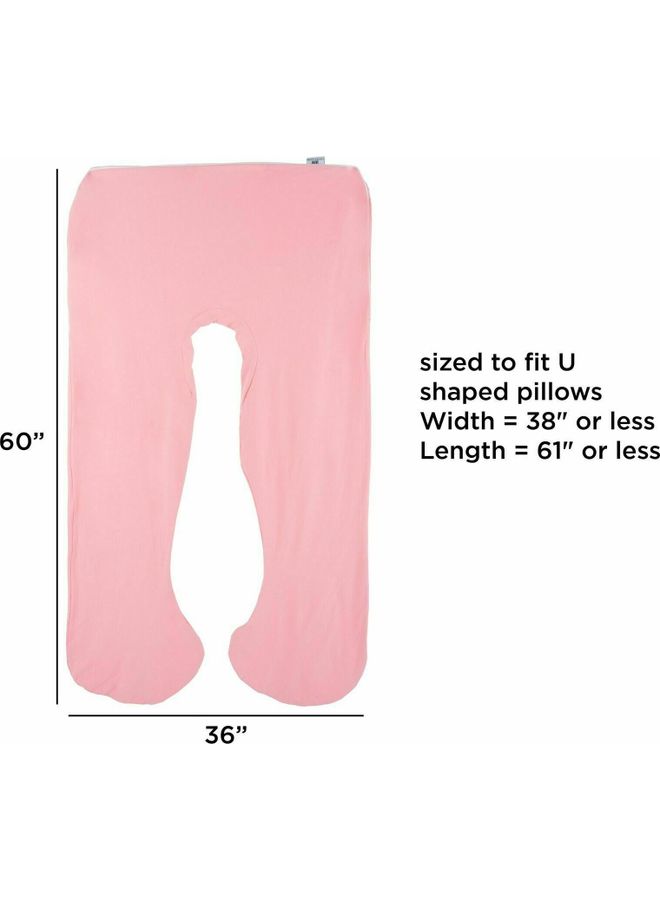 بلوبيري غطاء وسادة ناعم على شكل حرف U مخمل وردي 130 X 70سم - Image 3