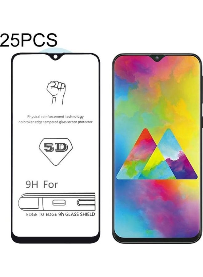 BGM 25 Piece 9H 5D  Full Screen Tempered Glass Film for Galaxy M20 Clear - Image 1