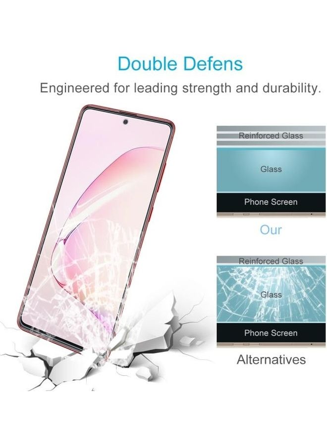 BGM 10 Piece Half-screen Transparent Tempered Glass Film for Samsung Galaxy A81 Clear - Image 5