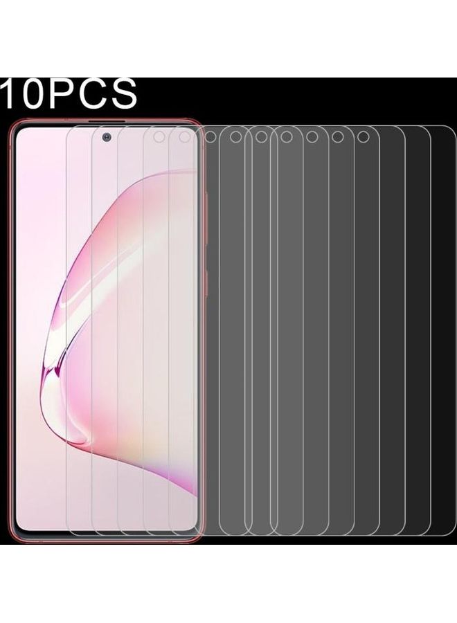 BGM 10 Piece Half-screen Transparent Tempered Glass Film for Samsung Galaxy A81 Clear - Image 1