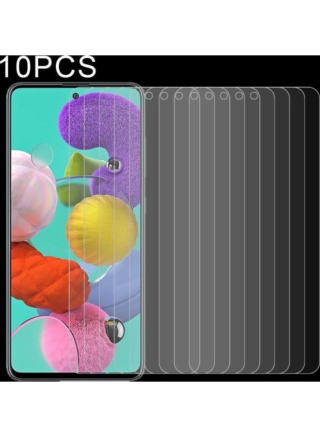 BGM 10 Piece Surface Hardness 2.5D Explosion-proof Tempered Glass Screen Protector Film for Galaxy A51 Clear - Image 1