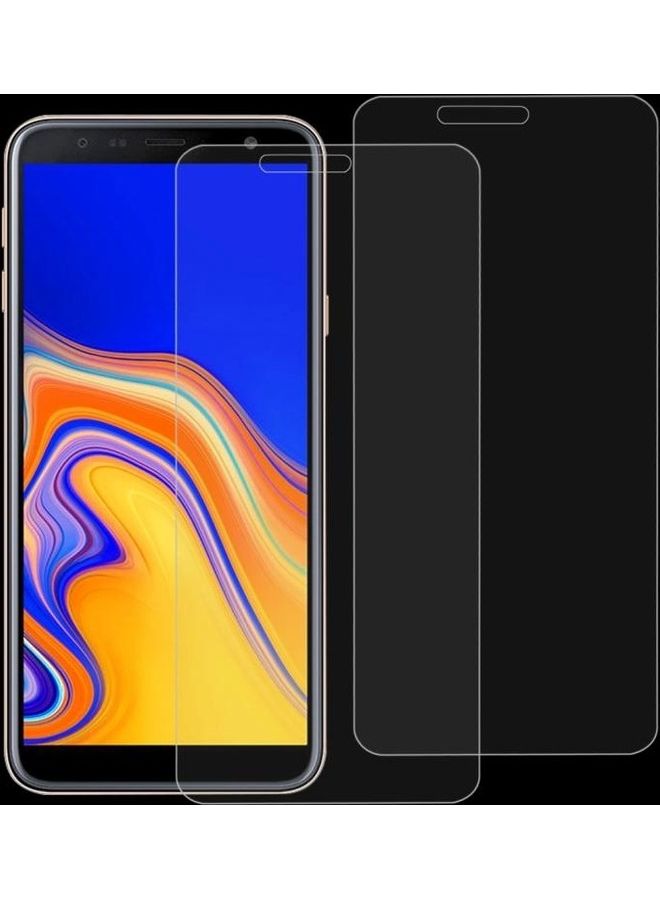 BGM 2-Piece 9H Surface Hardness 2.5D Curved Edge Tempered Glass Screen Protector for Samsung Galaxy J4+/J6+ 0.26mm Clear - Image 1