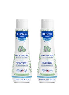 Mustela Multi-sensory Baby Bubble Bath With Farmed Avocado, Pack of 2, 200ml+200ml  - Image 1